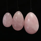 KIFIT Set Natural Rose Quartz Yoni Egg With 110mm Massage Stick Massage Ball For Exercise Pelvic Vaginal Muscle Health Care Tool