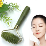 Natural Emerald Crystal Quartz Facial Massage Roller Double Head Jade Stone Face Slimming Anti Wrinkle Removal Health Care Tools