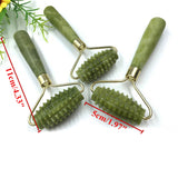 Natural Emerald Crystal Quartz Facial Massage Roller Double Head Jade Stone Face Slimming Anti Wrinkle Removal Health Care Tools