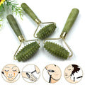 Natural Emerald Crystal Quartz Facial Massage Roller Double Head Jade Stone Face Slimming Anti Wrinkle Removal Health Care Tools